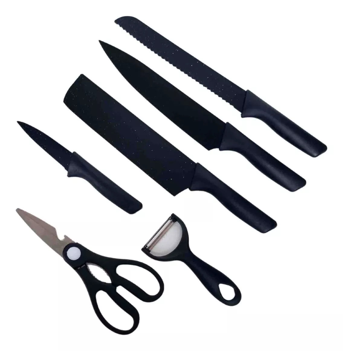 Kit 6 De Cuchillos Cocina Negro kitchen