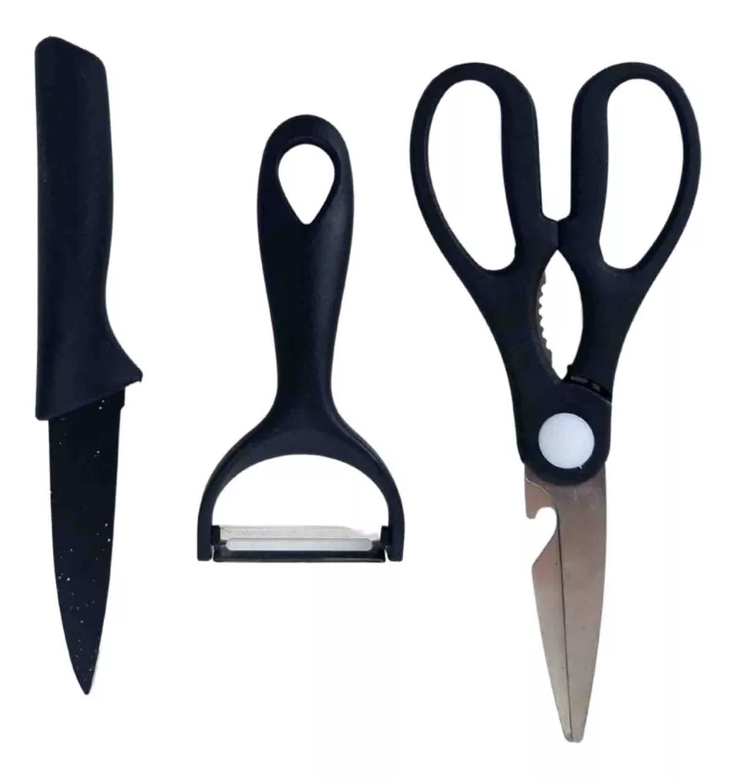 Kit 6 De Cuchillos Cocina Negro kitchen