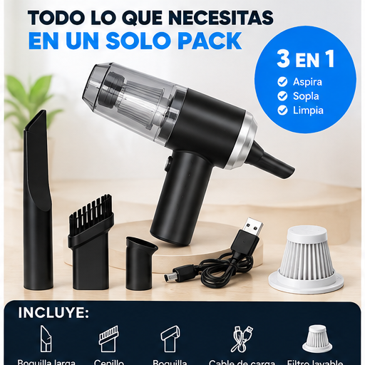 Accesorios incluidos con la Mini Aspiradora 3 en 1
