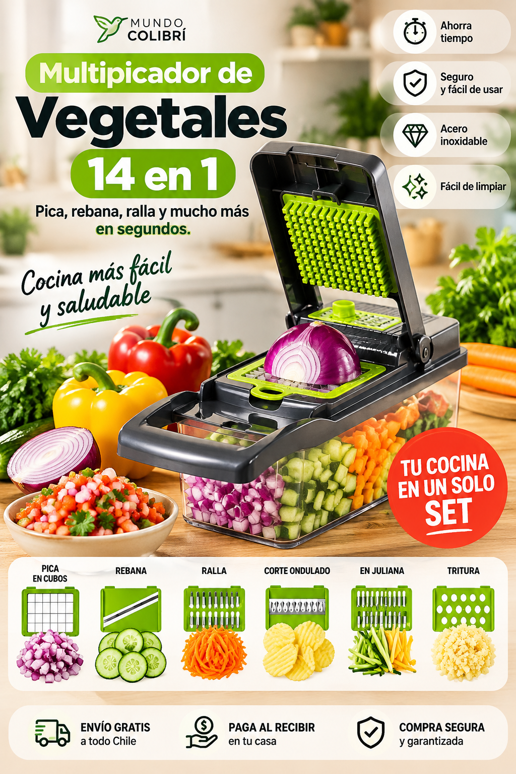 Multipicador de Vegetales 14 en 1 Mundo Colibrí