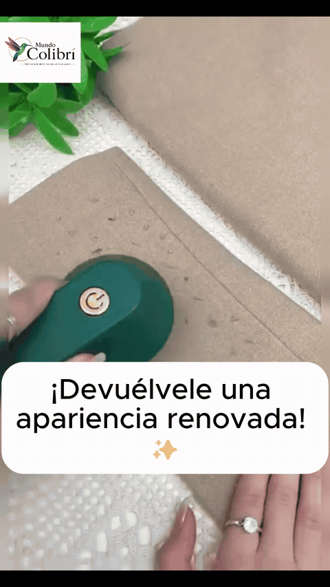 Demostración del Quitapelusas Eléctrico removiendo pelusas de una prenda